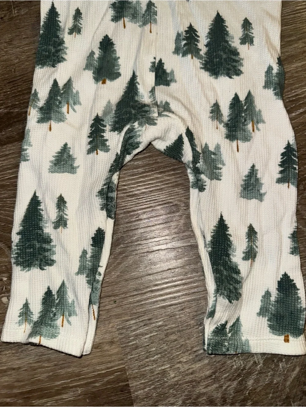 🌲Angel Dear Forest Trees Waffle-Knit Overalls Romper – Size 6/12 Mth | NWOT | 🌲